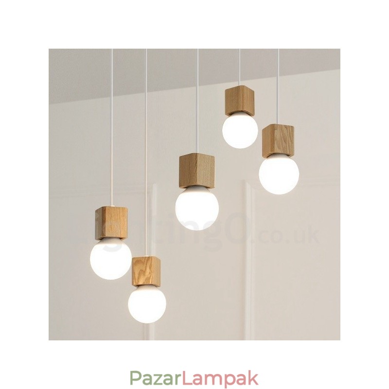 5 Light Fa rusztikus Lodge függőlámpa