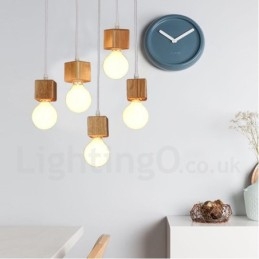5 Light Fa rusztikus Lodge függőlámpa