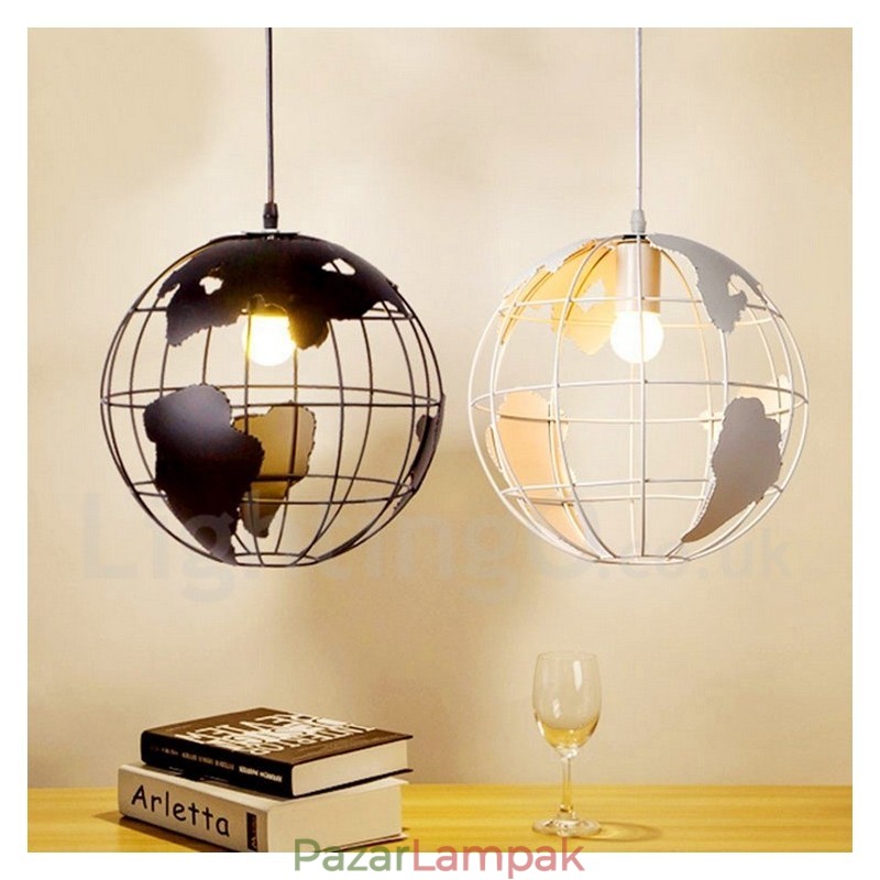 Country Vintage Globe fém függőlámpa