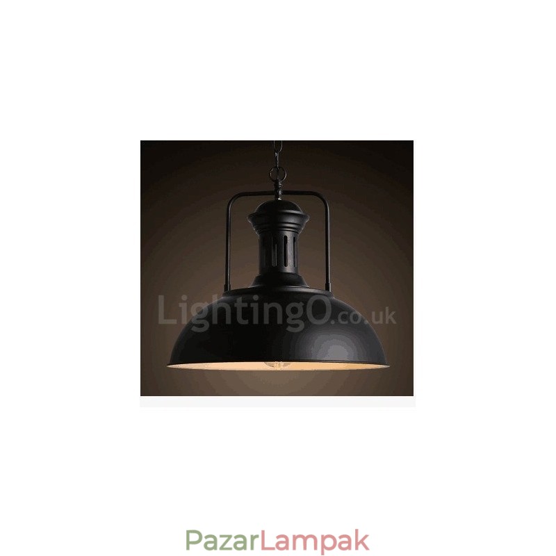 Fekete Country Vintage fém függőlámpa