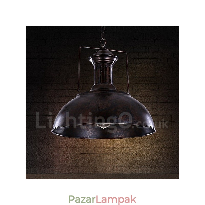 Fekete Country Vintage fém függőlámpa