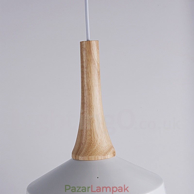 Modern, kortárs fa fém függőlámpa