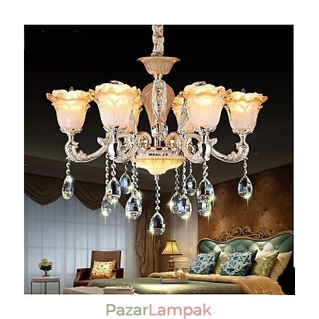 Európai stílusú Retro Crystal függőlámpa Amerikai lámpa