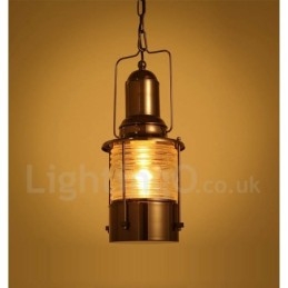 Retro Vintage 1 Light Lámpás réz függőlámpa