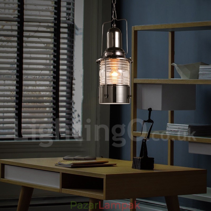 Retro Vintage 1 Light Lámpás réz függőlámpa