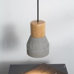 Single Light Modern, kortárs, fából készült, beton függőlámpa