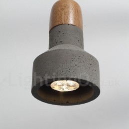 Single Light Modern, kortárs, fából készült, beton függőlámpa