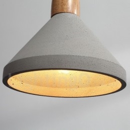 Single Light Modern, kortárs, fából készült, beton függőlámpa