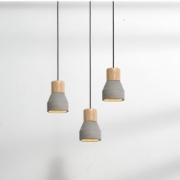 Single Light Modern, kortárs, fából készült, beton függőlámpa