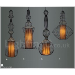 Country Vintage fém váza alakú függőlámpa