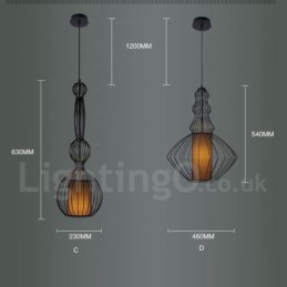 Country Vintage fém váza alakú függőlámpa