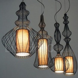 Country Vintage fém váza alakú függőlámpa