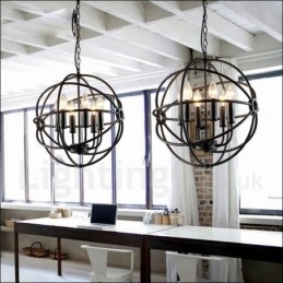 6 Light Metal Globe Vintage függőlámpa