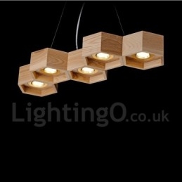 5 Light Wood Modern, kortárs függőlámpa