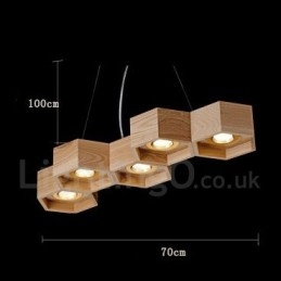 5 Light Wood Modern, kortárs függőlámpa