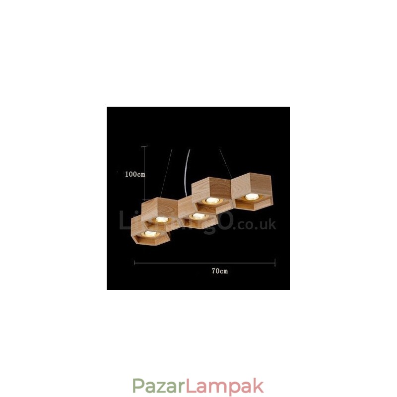 5 Light Wood Modern, kortárs függőlámpa