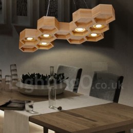 6 Világos fa Modern, kortárs függőlámpa