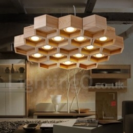 12 Light Wood Modern modern függőlámpa