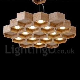 12 Light Wood Modern modern függőlámpa