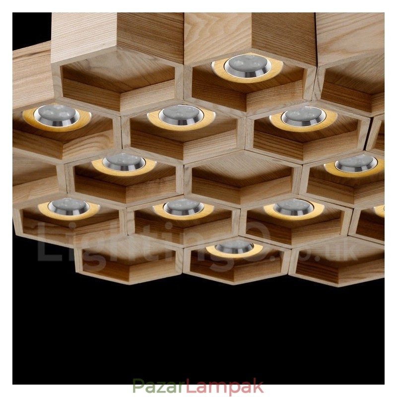 12 Light Wood Modern modern függőlámpa