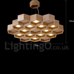12 Light Wood Modern modern függőlámpa