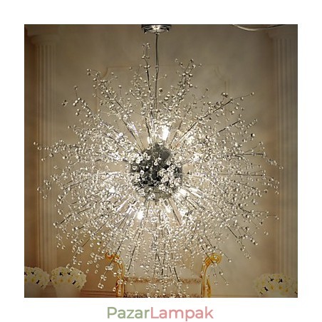 Modern Lámpás Globe Crystal króm fém süllyesztett tartó