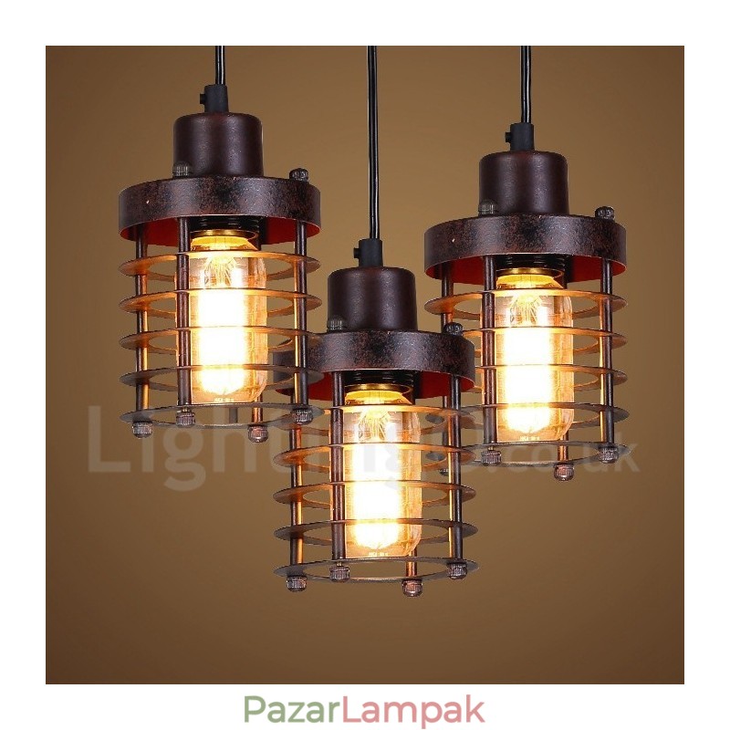 1 Light Retro Vintage réz függőlámpa