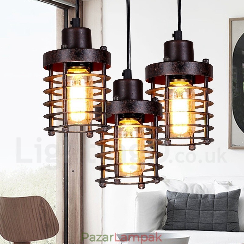 1 Light Retro Vintage réz függőlámpa
