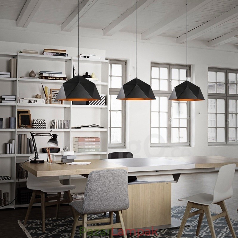 Fekete 1 Light Modern, kortárs függőlámpa