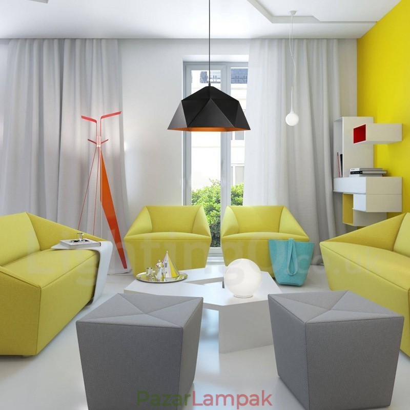 Fekete 1 Light Modern, kortárs függőlámpa