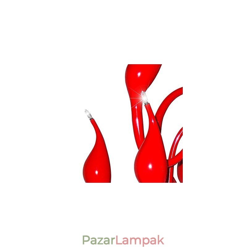 Modern csillár 24 fényű G4 piros festmény