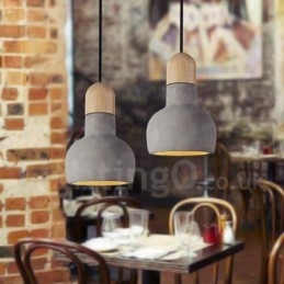 Retro Vintage Wood Concrte Single Light függőlámpa