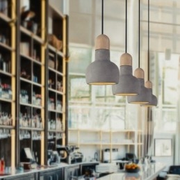 Retro Vintage Wood Concrte Single Light függőlámpa