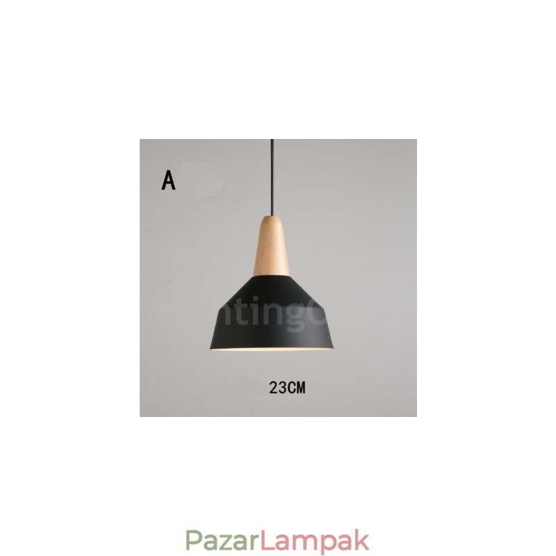 Modern kortárs fa fém többszínű függőlámpa