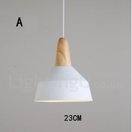Modern kortárs fa fém többszínű függőlámpa