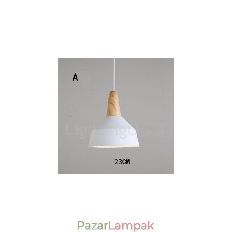 Modern kortárs fa fém többszínű függőlámpa
