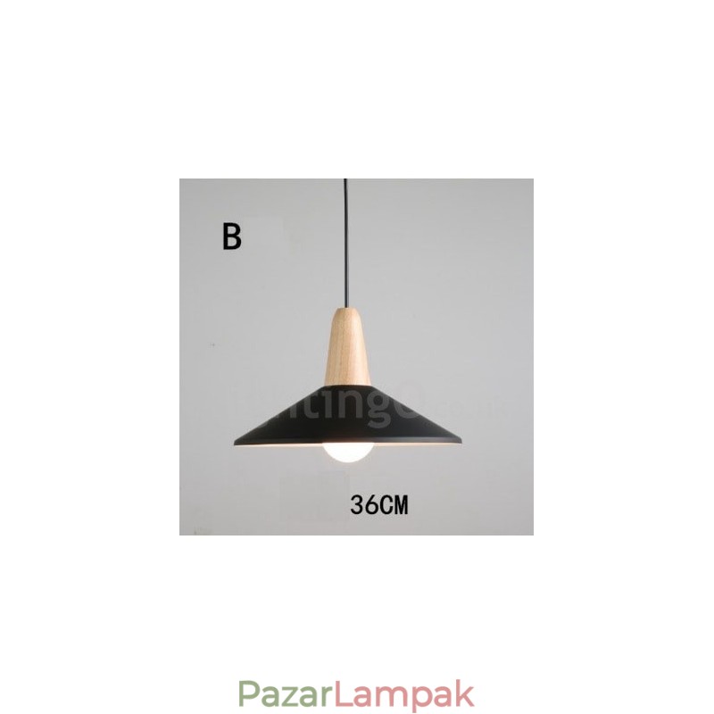 Modern kortárs fa fém többszínű függőlámpa