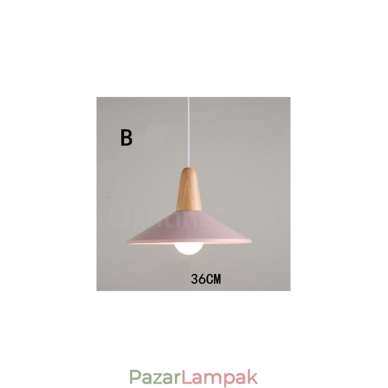 Modern kortárs fa fém többszínű függőlámpa