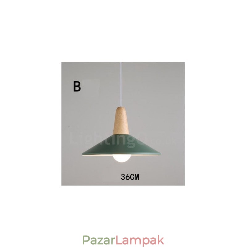 Modern kortárs fa fém többszínű függőlámpa