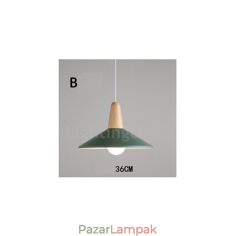 Modern kortárs fa fém többszínű függőlámpa