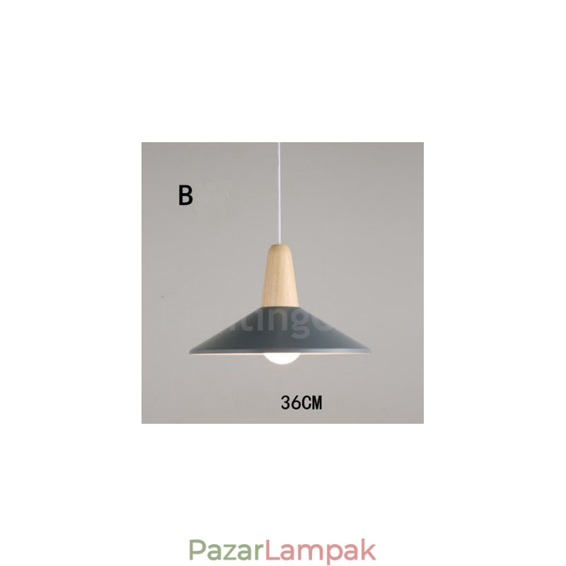 Modern kortárs fa fém többszínű függőlámpa