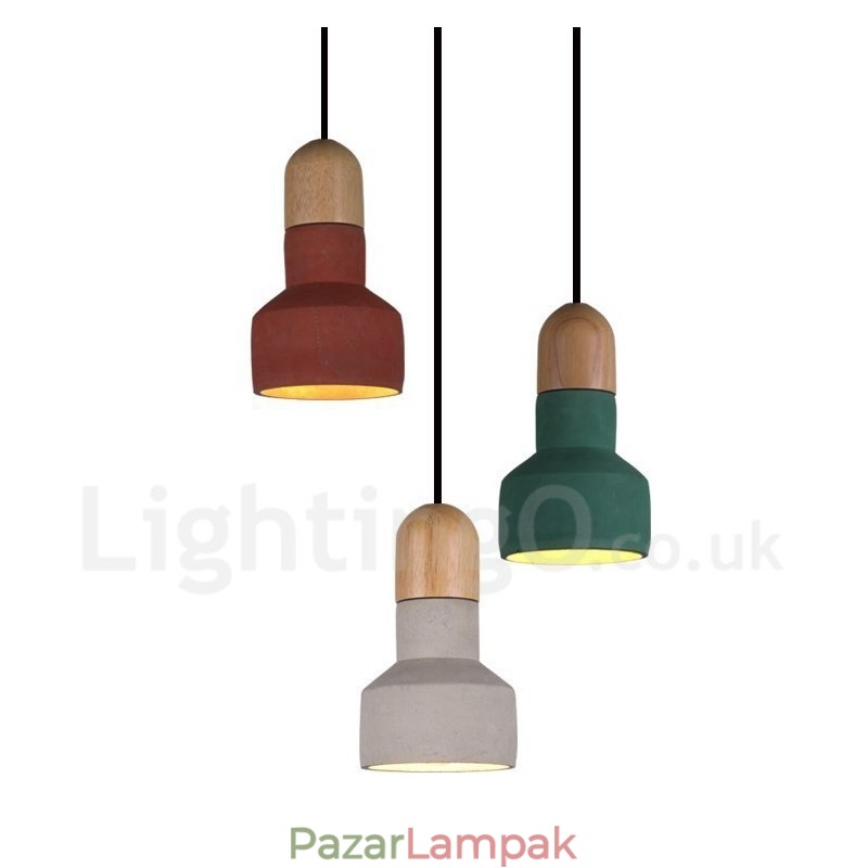 Vintage Wood Concrte többszínű függőlámpa lámpához