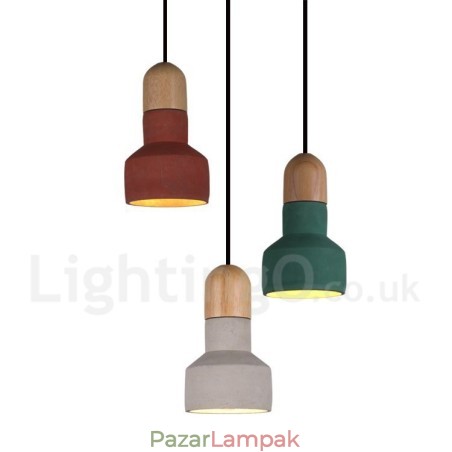 Vintage Wood Concrte többszínű függőlámpa lámpához Vintage Wood Concrte többszínű függőlámpa lámpához