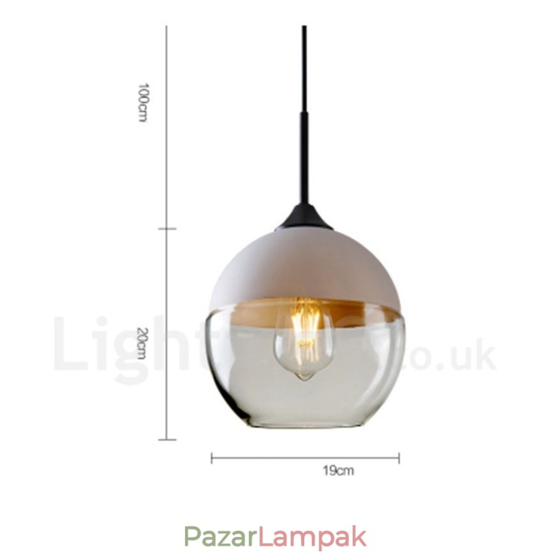 Modern, kortárs függőlámpa üvegernyővel