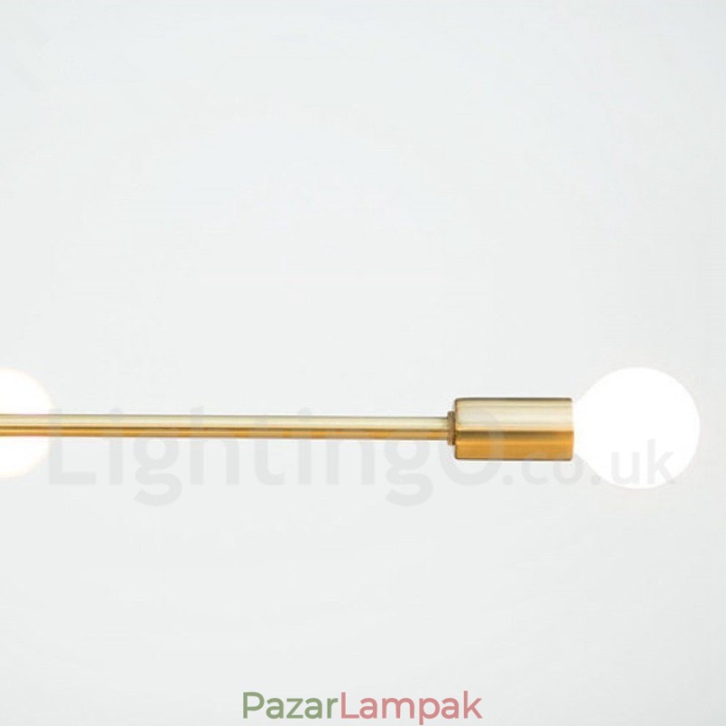 Modern kortárs réz 5 fényű csillár lámpa