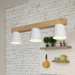 3 Light Modern kortárs fa függőlámpa