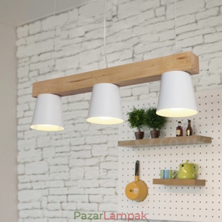 3 Light Modern kortárs fa függőlámpa 3 Light Modern kortárs fa függőlámpa
