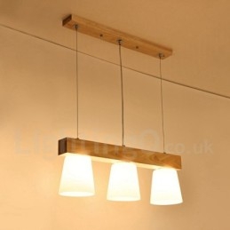 3 Light Modern kortárs fa függőlámpa