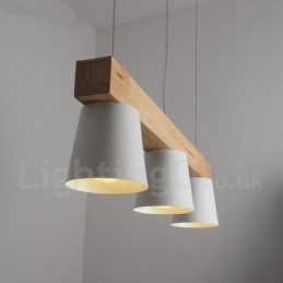3 Light Modern kortárs fa függőlámpa