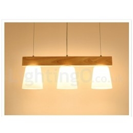 3 Light Modern kortárs fa függőlámpa